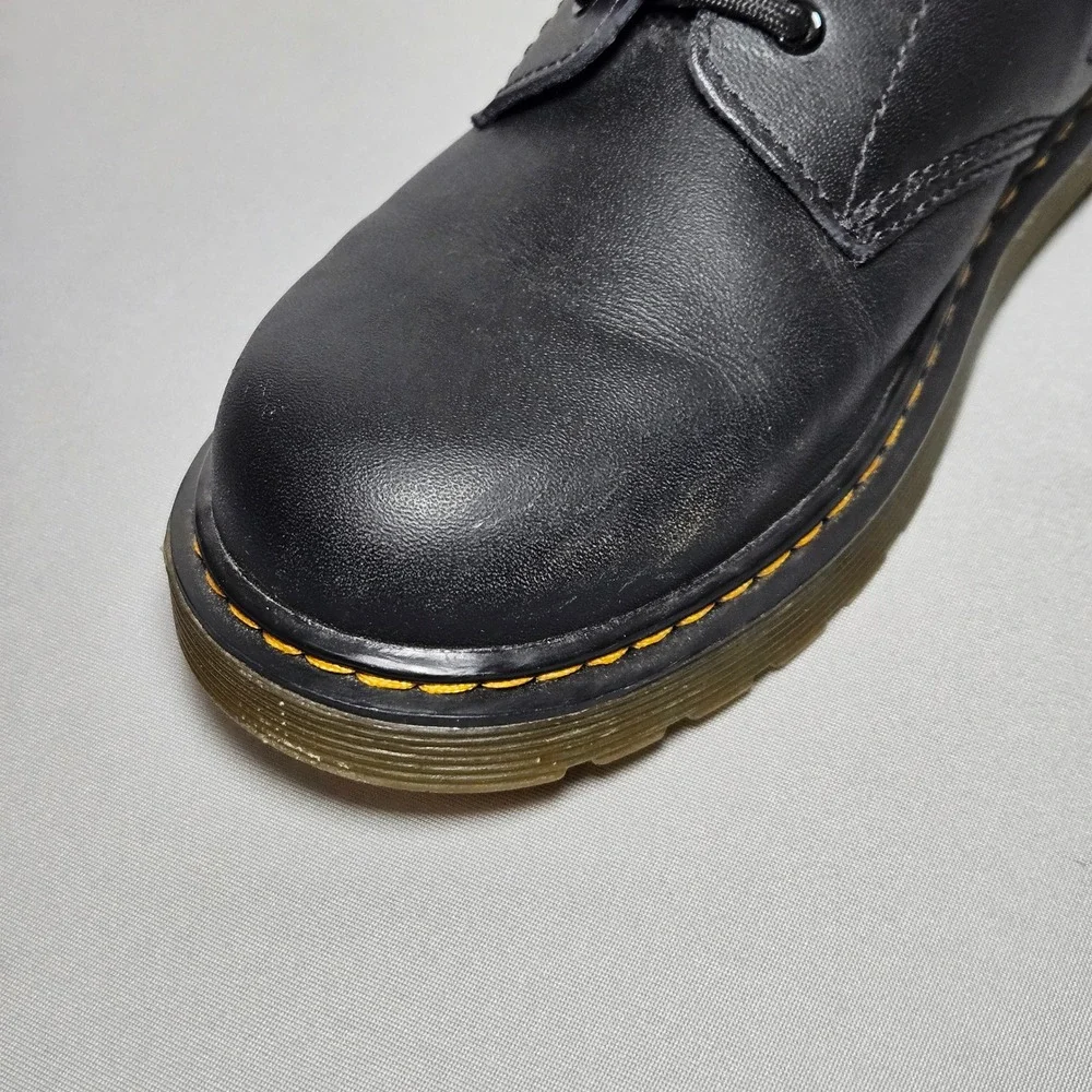 Dr. Martens 1460Y Junior Delaney Black Softy T Leather Lace Up Zip Boots Size 6L